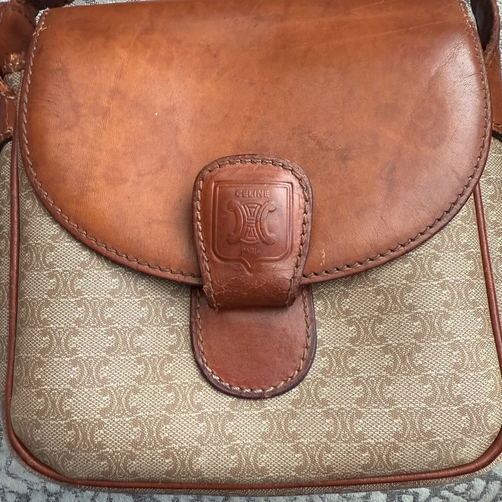 Celine Vintage Brown Leather Crossbody Bag - Picture 2 of 14